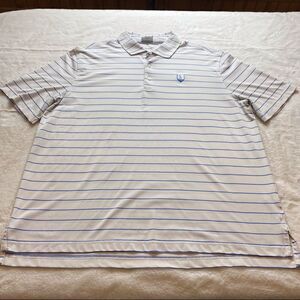 Fennec White Blue Striped Polo Shirt